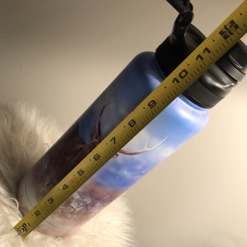 WATER BOTTLE | XL Stainless Steel Buck Deer Field Hunting Scene - Picture 8 of 10